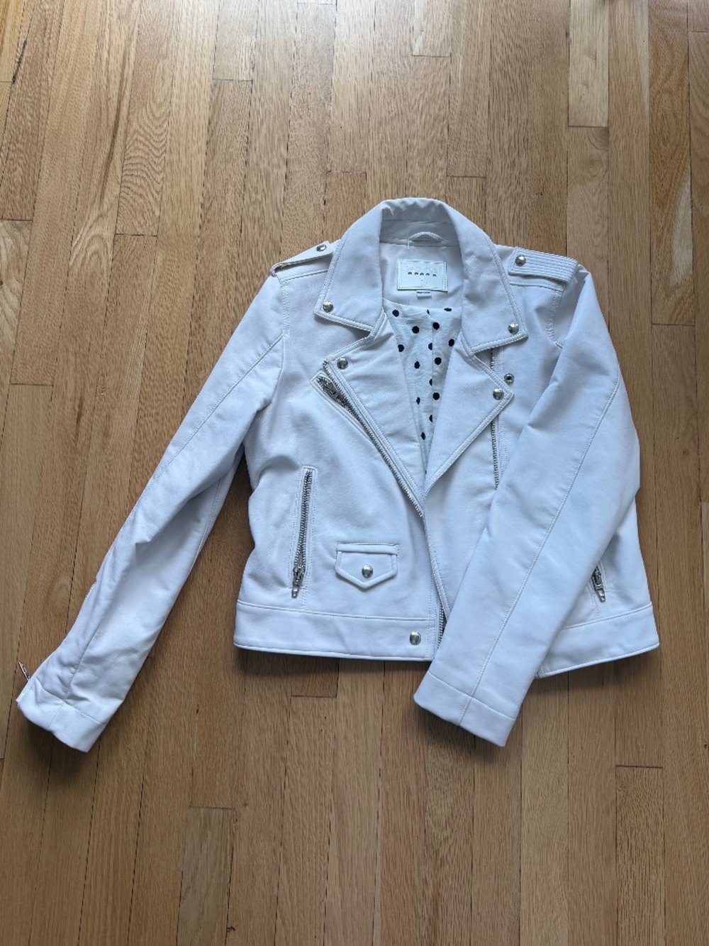 White Blank NYC Leather Jacket